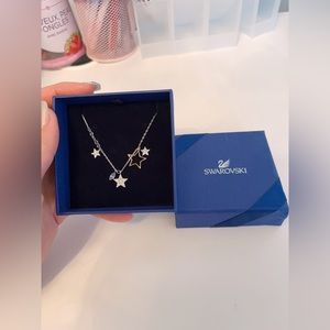 Swarovski Duo Star Pendant Necklace and Stud Earring set